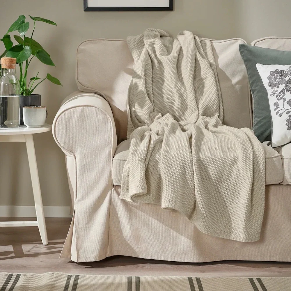 HUMLEMOTT Throw, off-white